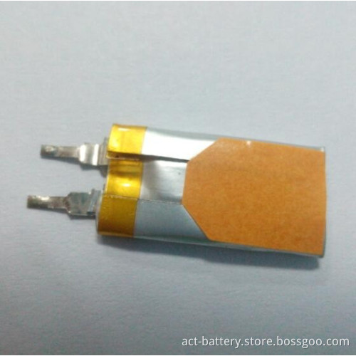 3.7v rechargeable curved flexible lithium battery 201024 for wearable devices